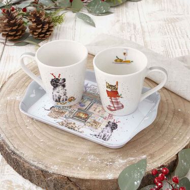 Wrendale Designs No Place Like Home Mug & Tray Set Wrendale Designs No Place Like Home Mug & Tray Set